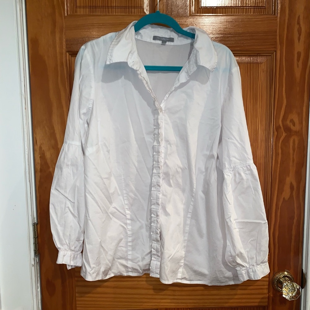 White button up long bell sleeves